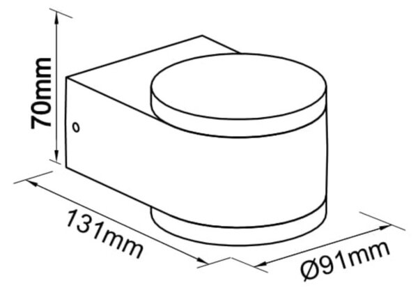 Schrack Venkovní nástěnné svítidlo Zelda Medium Up/Down LED 12,5W 3000K, antracit, průměr 9,1cm, IP54