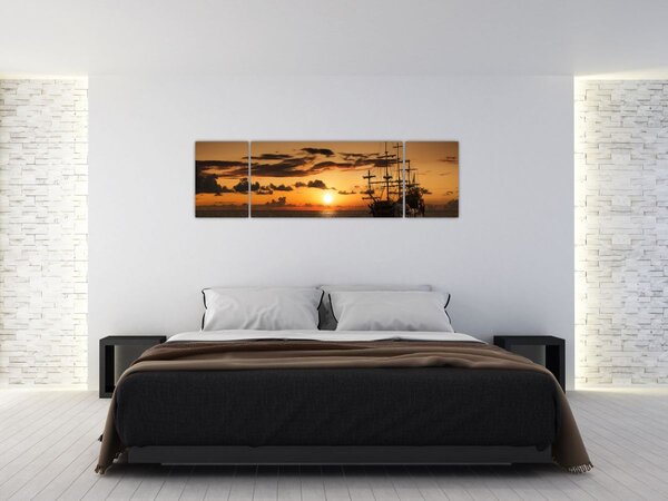 Obraz - Pirátská loď (170x50 cm)