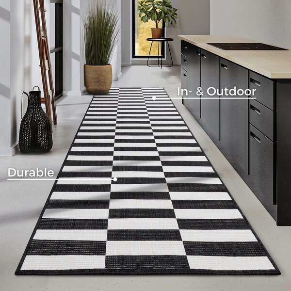 Černobílý vnitřní a venkovní běhoun 80x200 cm Viela – Hanse Home
