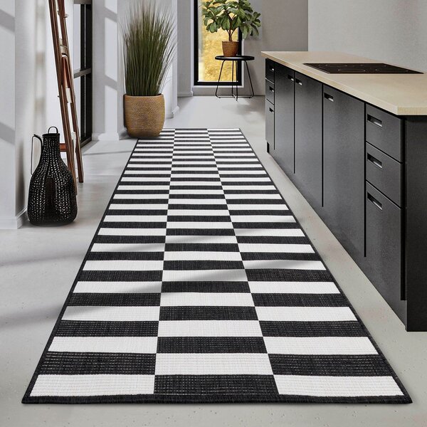 Černobílý vnitřní a venkovní běhoun 80x200 cm Viela – Hanse Home