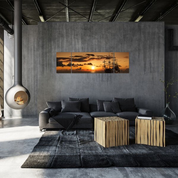 Obraz - Pirátská loď (170x50 cm)