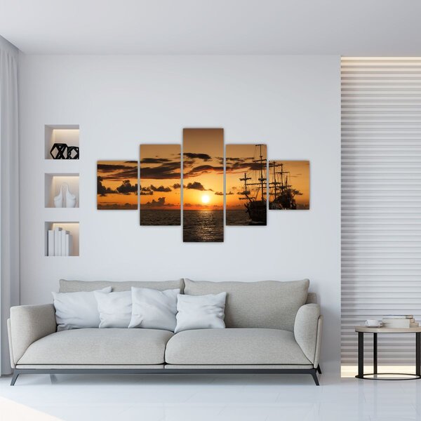 Obraz - Pirátská loď (125x70 cm)