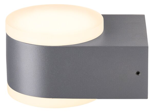 Schrack Venkovní nástěnné svítidlo Zelda Medium Up/Down LED 12,5W 3000K, antracit, průměr 9,1cm, IP54