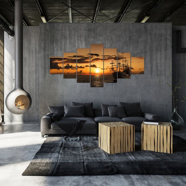 Obraz - Pirátská loď (210x100 cm)
