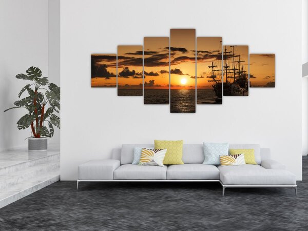 Obraz - Pirátská loď (210x100 cm)