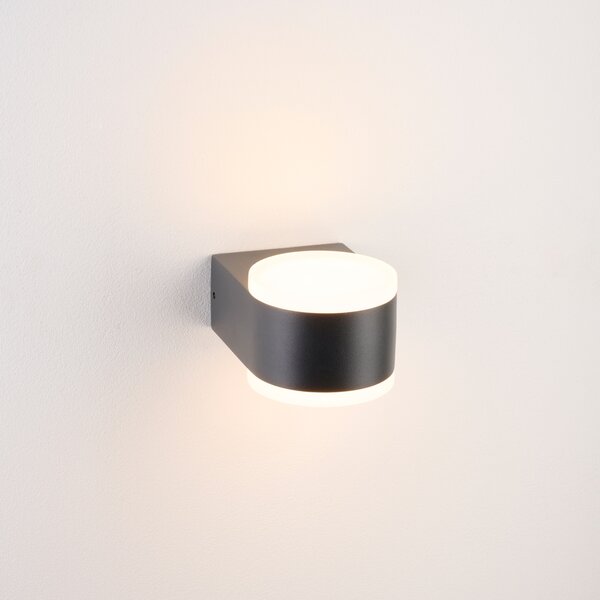 Schrack Venkovní nástěnné svítidlo Zelda Medium Up/Down LED 12,5W 3000K, antracit, průměr 9,1cm, IP54