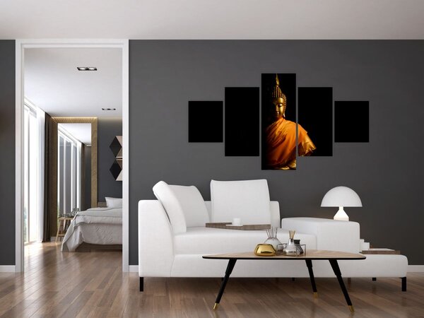 Obraz - Zlatá socha Buddhy (125x70 cm)
