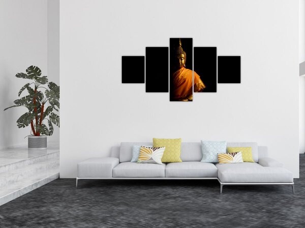 Obraz - Zlatá socha Buddhy (125x70 cm)