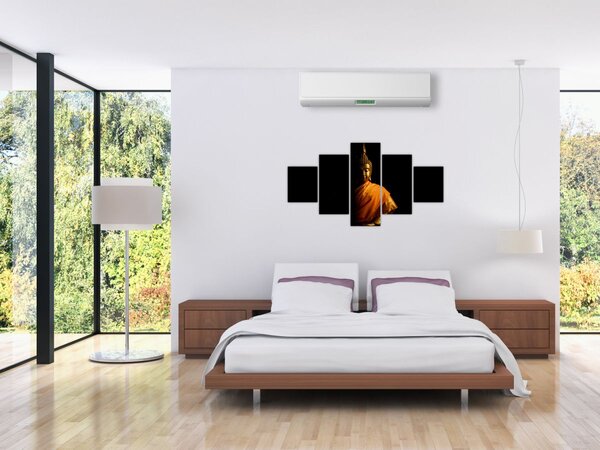 Obraz - Zlatá socha Buddhy (125x70 cm)