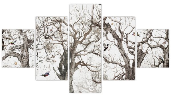 Obraz - Lesní vzor, kresba (125x70 cm)
