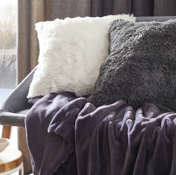 Dekorační polštář FLUFFI antracitová