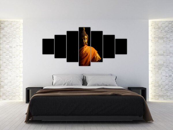 Obraz - Zlatá socha Buddhy (210x100 cm)