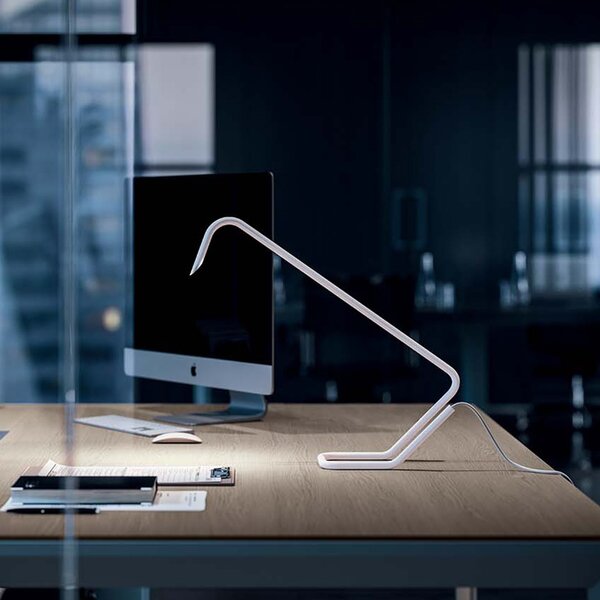 Quadrifoglio Group Balance, designová bílá stolní lampa LED 4,8W 2700K, výška 52cm