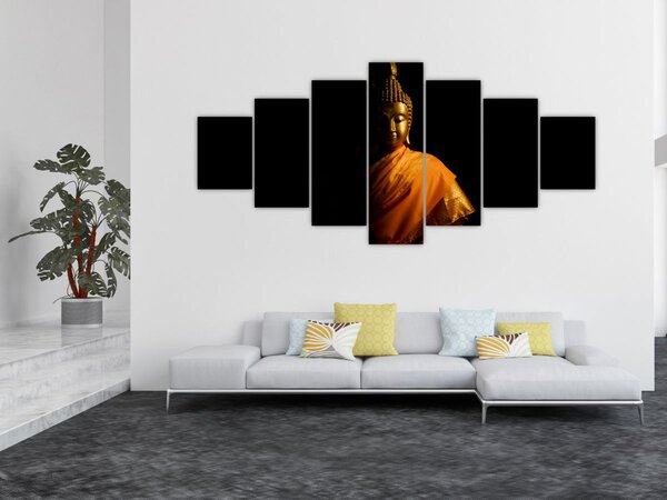 Obraz - Zlatá socha Buddhy (210x100 cm)