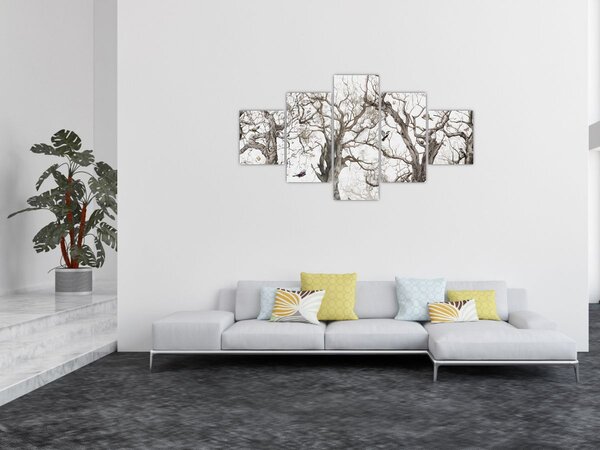 Obraz - Lesní vzor, kresba (125x70 cm)