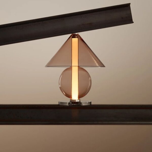 Marset A724-100-46-22K Fragile, designová stolní lampa LED 3,6W 2200K z ambrového skla se stmívačem, výška 35cm