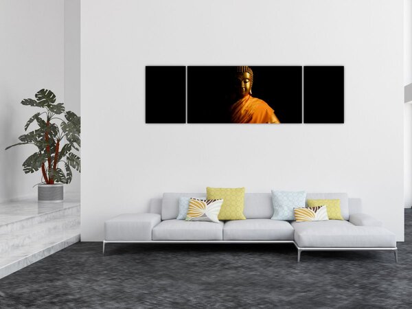 Obraz - Zlatá socha Buddhy (170x50 cm)