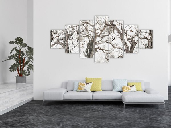 Obraz - Lesní vzor, kresba (210x100 cm)
