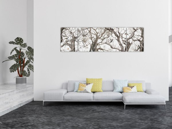 Obraz - Lesní vzor, kresba (170x50 cm)