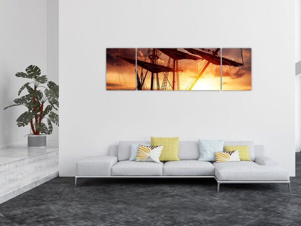 Obraz - Starověká pirátská loď (170x50 cm)