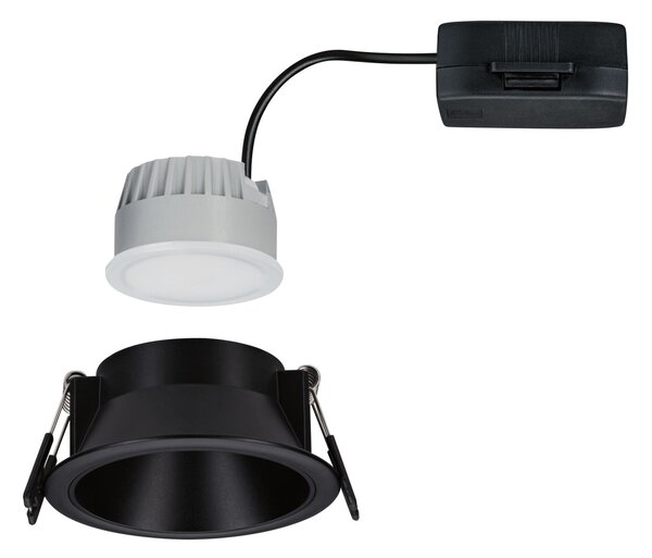 Paulmann 94871 Cole Coin, bodovka v černé úpravě, 1x6W LED 2700K tříkrokové stmívání, prům. 8,8cm, IP44