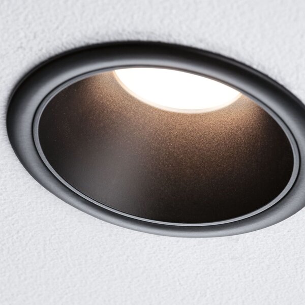 Paulmann 94871 Cole Coin, bodovka v černé úpravě, 1x6W LED 2700K tříkrokové stmívání, prům. 8,8cm, IP44