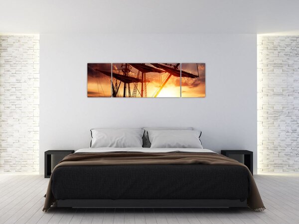 Obraz - Starověká pirátská loď (170x50 cm)