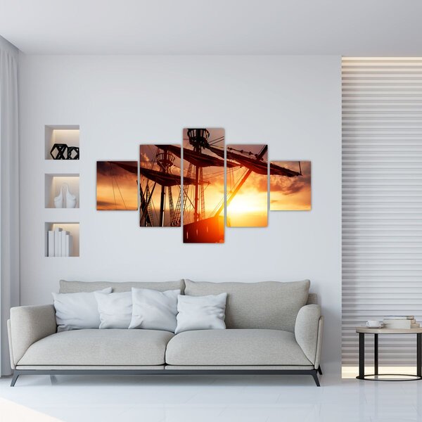 Obraz - Starověká pirátská loď (125x70 cm)