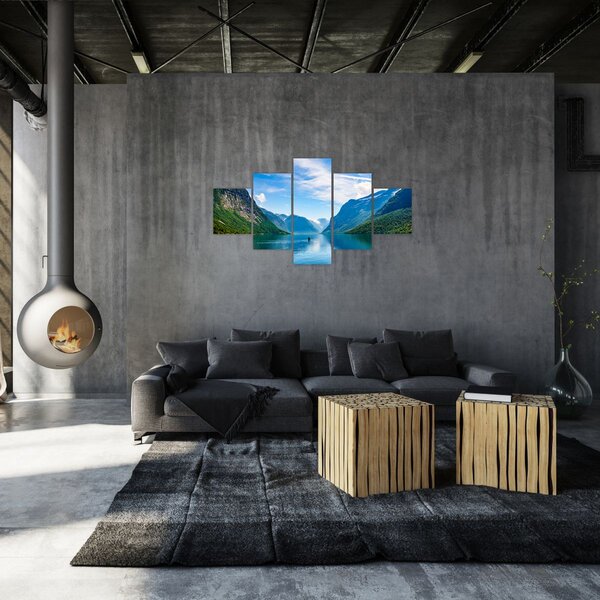Obraz - Jezero Lovatnet (125x70 cm)