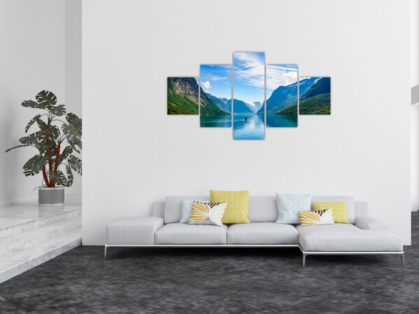 Obraz - Jezero Lovatnet (125x70 cm)