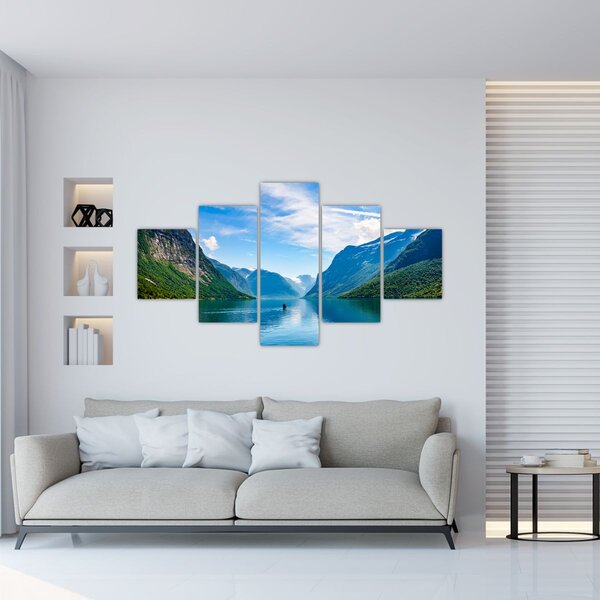 Obraz - Jezero Lovatnet (125x70 cm)