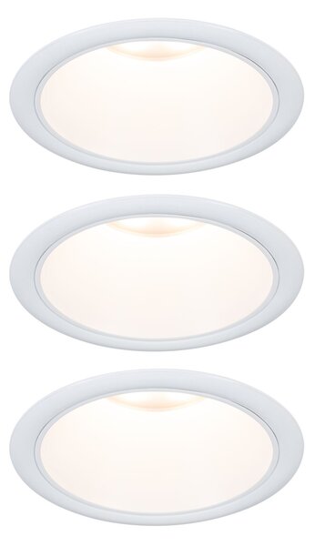 Paulmann 94870 Cole Coin, set bodovek v bílé úpravě, 3x6W LED 2700K tříkrokové stmívání, prům. 8,8cm, IP44