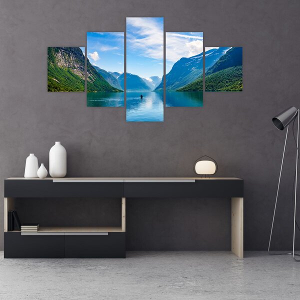Obraz - Jezero Lovatnet (125x70 cm)