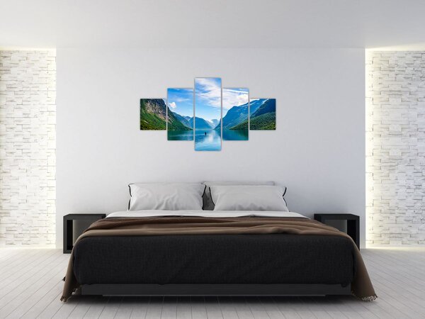 Obraz - Jezero Lovatnet (125x70 cm)