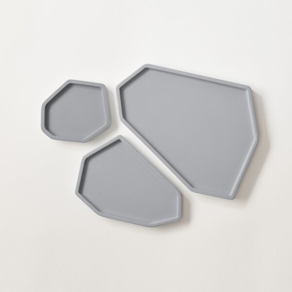 ODLITO Betonový tác Picasso – šedá – velikost SET