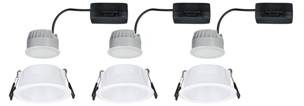 Paulmann 94870 Cole Coin, set bodovek v bílé úpravě, 3x6W LED 2700K tříkrokové stmívání, prům. 8,8cm, IP44