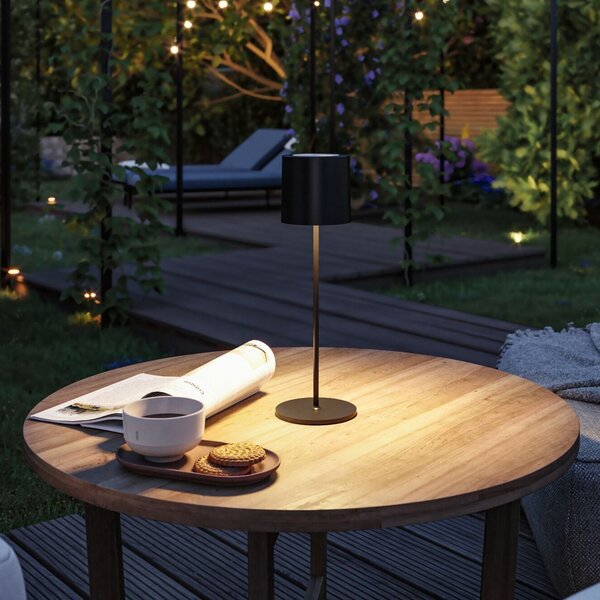 Paulmann 76998 Tuni, černá nabíjecí lampička, 2,8W LED 2700K dotykové ovládání, výška 35cm, IP44