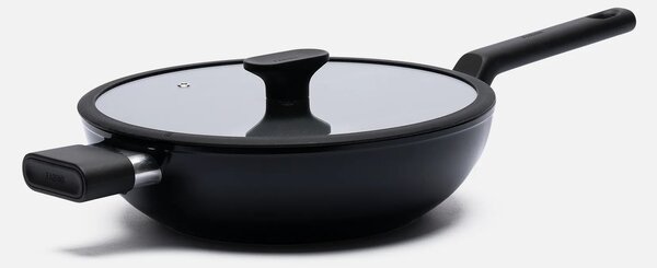 Fabini Wok pánev Meda 5.0 Economy, ø 28 cm - Nepřilnavá pánev s keramickým povrchem s poklicí, černá