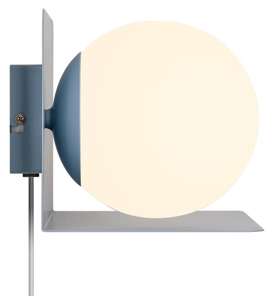 Nordlux 2312931006 Lilibeth, modrá nástěnná lampa s poličkou a vypínačem 1xE14, šířka 35cm