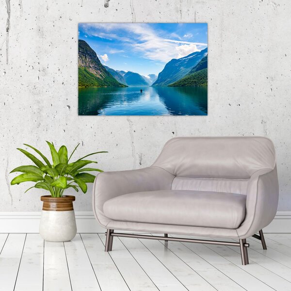 Obraz - Jezero Lovatnet (70x50 cm)