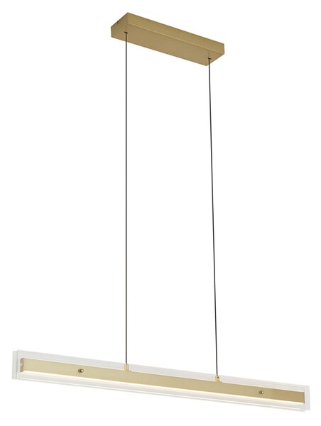 Moderní závěsné svítidlo mosazné s čirým sklem vč. LED Easylift - Catch