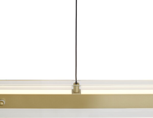 Moderní závěsné svítidlo mosazné s čirým sklem vč. LED Easylift - Catch