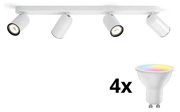 Philips - LED RGBW Stmívatelné bodové svítidlo 4xGU10/4,8W/230V3000K bílá + DO