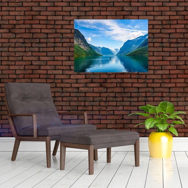 Obraz - Jezero Lovatnet (70x50 cm)