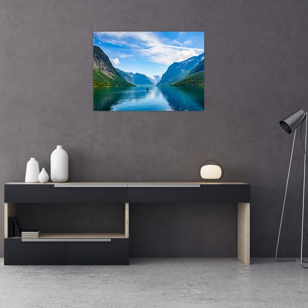 Obraz - Jezero Lovatnet (70x50 cm)