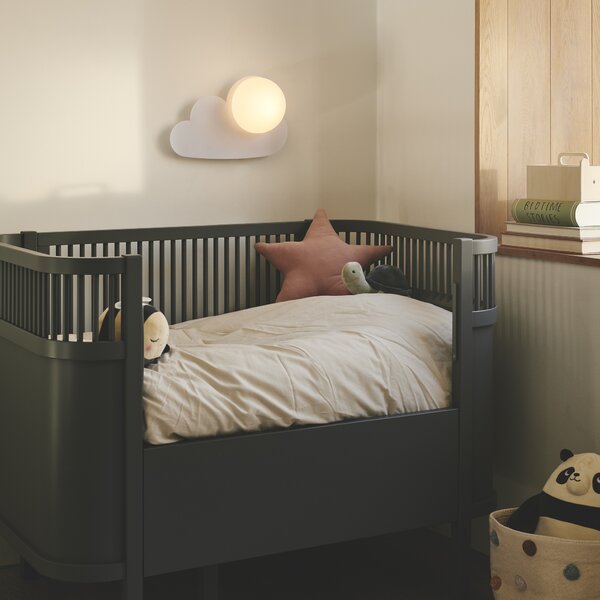Nordlux 2312971001 Skyku, bílá nástěnná lampa obláček s vypínačem 1xE14, šířka 37cm
