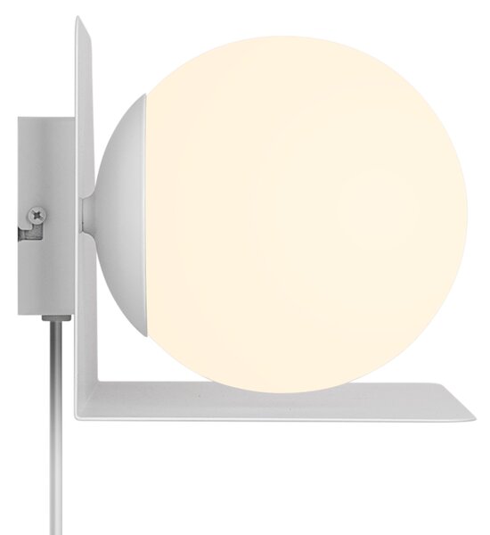 Nordlux 2312931001 Lilibeth, bílá nástěnná lampa s poličkou a vypínačem 1xE14, šířka 35cm