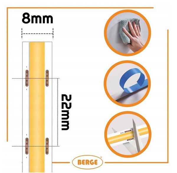 LED pásek COB Neon 12V - 528D - 15W/m - IP20 - 1650lm - 1m - neutrální barva BERGE