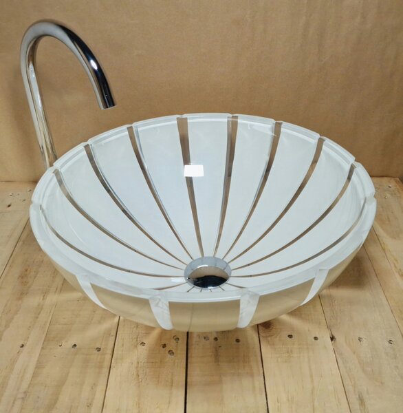 Light for home - Skleněné designové umyvadlo U 011, Bílá