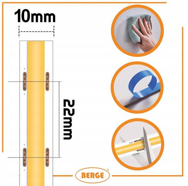 BERGE LED pásek COB Neon 12V - 528D - 15W/m - IP20 - 1650lm - 50m - teplá barva